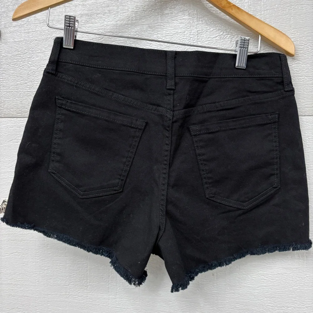 No Boundaries Black Denim Fringe Shorts High Rise Raw‎ Hem Size 9 NEW western